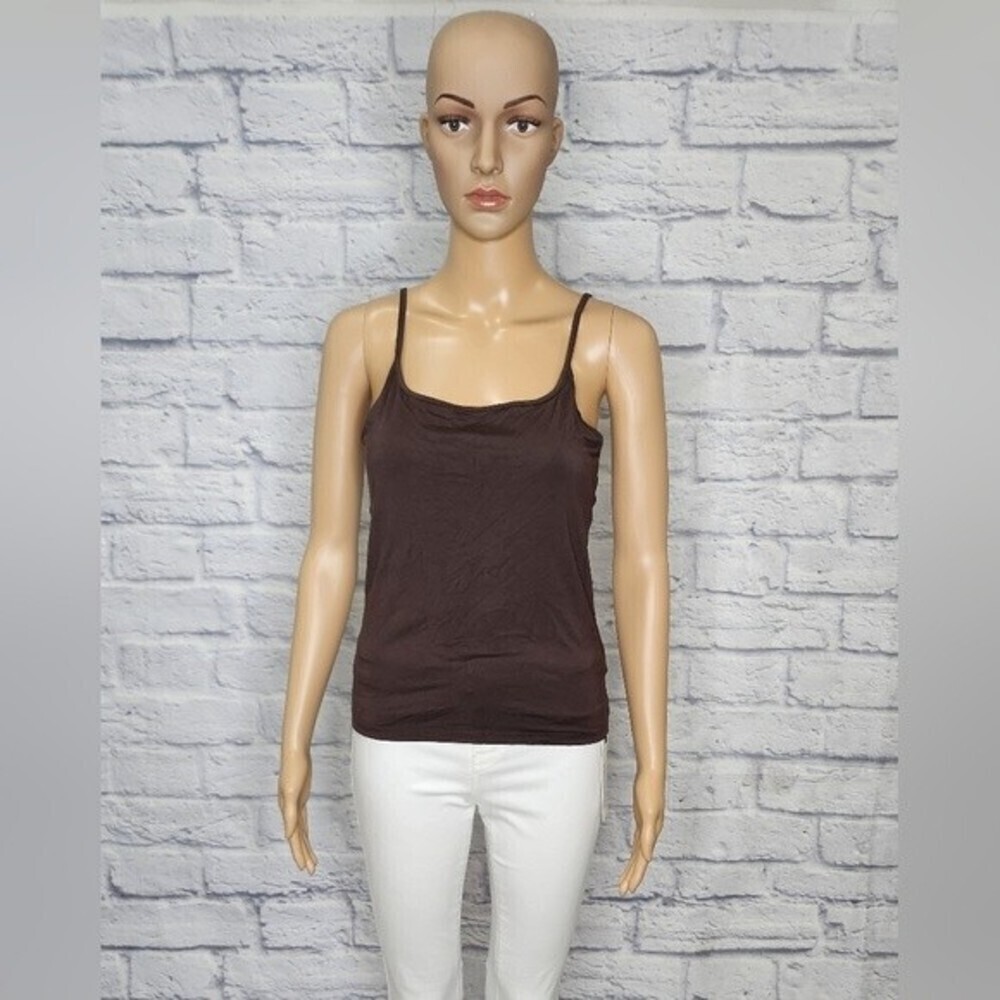NWT L'agence Ella Womens brown stretchy spagetti strap camisole Sz SP